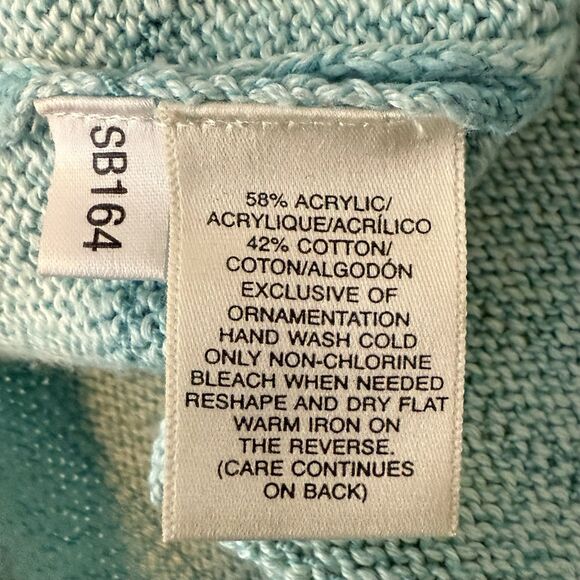 Vintage Susan Bristol Y2K Sz L Palm Tree Embroidered Beaded Cardigan - Picture 14 of 15